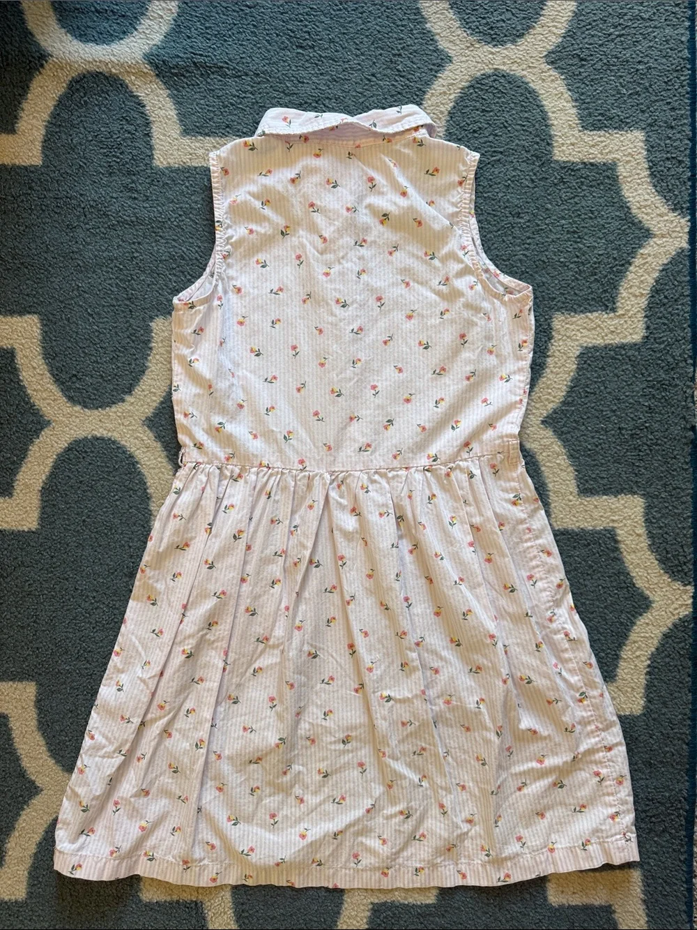 Carter's White Sleeveless Floral Button-Front Dress